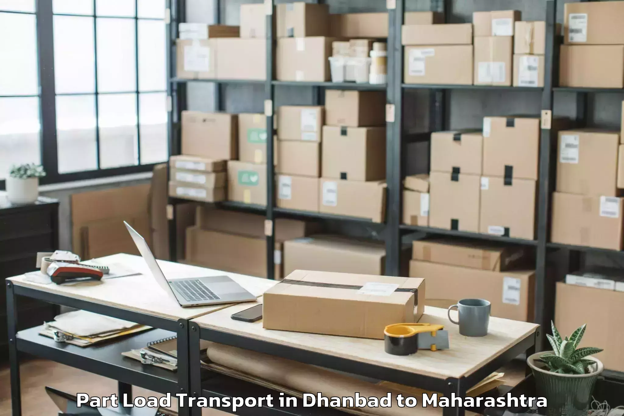 Top Dhanbad to Sangamner Part Load Transport Available